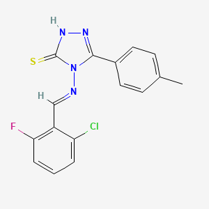 4-{[(E)-(2-chloro-6-fluorophenyl)methylidene]amino}-5-(4-methylphenyl)-2,4-dihydro-3H-1,2,4-triazole-3-thione