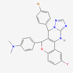 4-(7-(4-Bromophenyl)-2-fluoro-7,12-dihydro-6H-chromeno[4,3-d][1,2,4]triazolo[1,5-a]pyrimidin-6-yl)-N,N-dimethylaniline