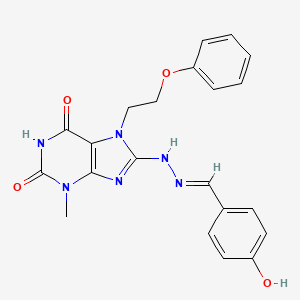 4-hydroxybenzaldehyde [3-methyl-2,6-dioxo-7-(2-phenoxyethyl)-2,3,6,7-tetrahydro-1H-purin-8-yl]hydrazone