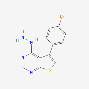 molecular formula C12H9BrN4S B11973325 5-(4-Bromophenyl)-4-hydrazinothieno(2,3-D)pyrimidine 