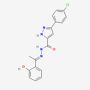 3-(4-CL-Phenyl)-N'-(1-(2-hydroxyphenyl)ethylidene)-1H-pyrazole-5-carbohydrazide