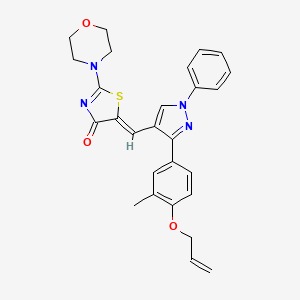 molecular formula C27H26N4O3S B11973338 (5Z)-5-({3-[4-(allyloxy)-3-methylphenyl]-1-phenyl-1H-pyrazol-4-yl}methylene)-2-(4-morpholinyl)-1,3-thiazol-4(5H)-one 