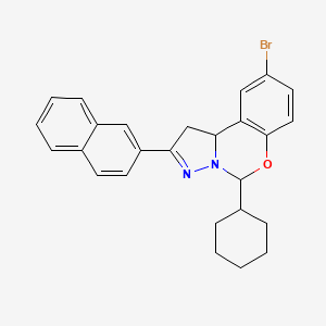 9-Bromo-5-cyclohexyl-2-(2-naphthyl)-1,10b-dihydropyrazolo[1,5-c][1,3]benzoxazine