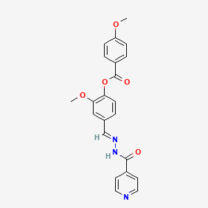 2-methoxy-4-{(E)-[2-(pyridin-4-ylcarbonyl)hydrazinylidene]methyl}phenyl 4-methoxybenzoate