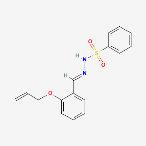 molecular formula C16H16N2O3S B11973402 N'-{(E)-[2-(allyloxy)phenyl]methylidene}benzenesulfonohydrazide 