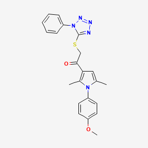 1-[1-(4-methoxyphenyl)-2,5-dimethyl-1H-pyrrol-3-yl]-2-[(1-phenyl-1H-1,2,3,4-tetrazol-5-yl)sulfanyl]ethan-1-one