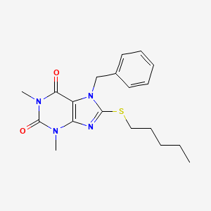 molecular formula C19H24N4O2S B11973424 7-Benzyl-1,3-dimethyl-8-pentylsulfanylpurine-2,6-dione 