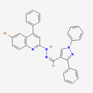 N-(6-BR-4-PH-Quinolin-2-YL)-N'-(1,3-diphenyl-1H-pyrazol-4-ylmethylene)-hydrazine