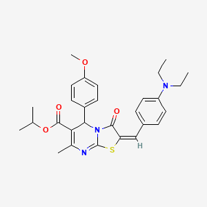 Isopropyl (2E)-2-[4-(diethylamino)benzylidene]-5-(4-methoxyphenyl)-7-methyl-3-oxo-2,3-dihydro-5H-[1,3]thiazolo[3,2-A]pyrimidine-6-carboxylate