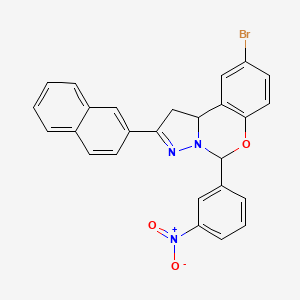 9-Bromo-2-(naphthalen-2-yl)-5-(3-nitrophenyl)-5,10b-dihydro-1H-benzo[e]pyrazolo[1,5-c][1,3]oxazine