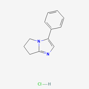 molecular formula C12H13ClN2 B11973678 3-Phenyl-6,7-dihydro-5H-pyrrolo(1,2-A)imidazole hydrochloride 