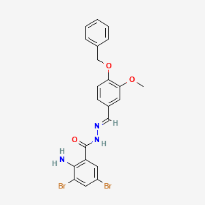 2-Amino-N'-(4-(benzyloxy)-3-methoxybenzylidene)-3,5-dibromobenzohydrazide