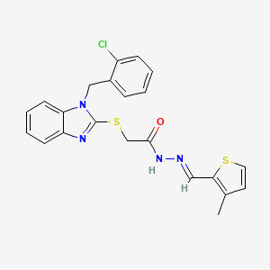 2-{[1-(2-chlorobenzyl)-1H-benzimidazol-2-yl]sulfanyl}-N'-[(E)-(3-methylthiophen-2-yl)methylidene]acetohydrazide