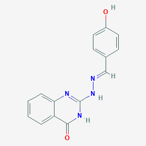 molecular formula C15H12N4O2 B11973783 4-Hydroxybenzaldehyde (4-oxo-3,4-dihydro-2-quinazolinyl)hydrazone 