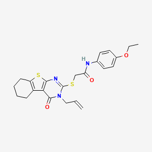 N-(4-ethoxyphenyl)-2-{[3-oxo-4-(prop-2-en-1-yl)-8-thia-4,6-diazatricyclo[7.4.0.0^{2,7}]trideca-1(9),2(7),5-trien-5-yl]sulfanyl}acetamide