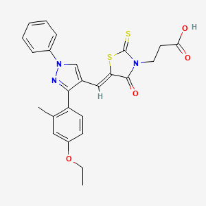 3-[(5Z)-5-{[3-(4-ethoxy-2-methylphenyl)-1-phenyl-1H-pyrazol-4-yl]methylidene}-4-oxo-2-thioxo-1,3-thiazolidin-3-yl]propanoic acid