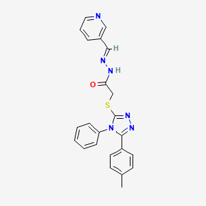 2-{[5-(4-methylphenyl)-4-phenyl-4H-1,2,4-triazol-3-yl]sulfanyl}-N'-[(E)-pyridin-3-ylmethylidene]acetohydrazide