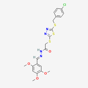 2-({5-[(4-chlorobenzyl)sulfanyl]-1,3,4-thiadiazol-2-yl}sulfanyl)-N'-[(E)-(2,4,5-trimethoxyphenyl)methylidene]acetohydrazide