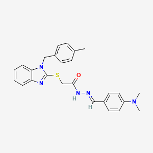 N'-{(E)-[4-(dimethylamino)phenyl]methylidene}-2-{[1-(4-methylbenzyl)-1H-benzimidazol-2-yl]sulfanyl}acetohydrazide