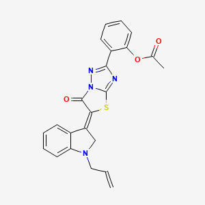 2-[(5Z)-5-(1-allyl-1,2-dihydro-3H-indol-3-ylidene)-6-oxo-5,6-dihydro[1,3]thiazolo[3,2-b][1,2,4]triazol-2-yl]phenyl acetate