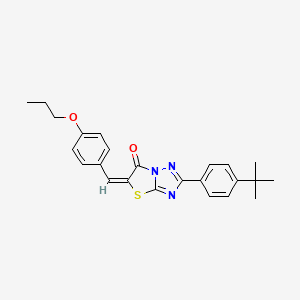 molecular formula C24H25N3O2S B11973899 (5E)-2-(4-tert-butylphenyl)-5-(4-propoxybenzylidene)[1,3]thiazolo[3,2-b][1,2,4]triazol-6(5H)-one 