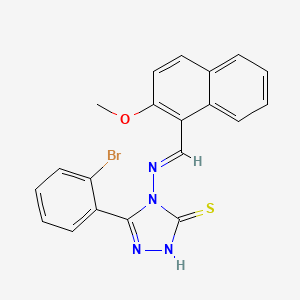 5-(2-bromophenyl)-4-{[(E)-(2-methoxy-1-naphthyl)methylidene]amino}-4H-1,2,4-triazol-3-yl hydrosulfide