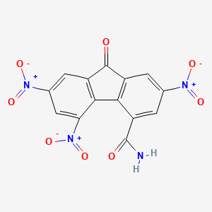 molecular formula C14H6N4O8 B11973937 2,5,7-Trinitro-9-oxofluorene-4-carboxamide CAS No. 93105-66-9