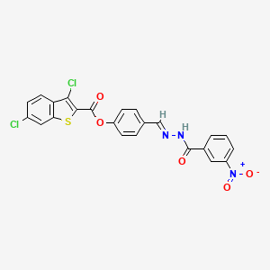 4-{(E)-[2-(3-Nitrobenzoyl)hydrazono]methyl}phenyl 3,6-dichloro-1-benzothiophene-2-carboxylate