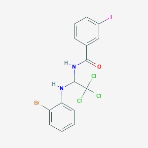 molecular formula C15H11BrCl3IN2O B11973963 N-(1-(2-Bromoanilino)-2,2,2-trichloroethyl)-3-iodobenzamide CAS No. 303094-85-1