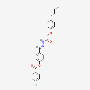 4-(2-((4-Butylphenoxy)acetyl)carbohydrazonoyl)phenyl 4-chlorobenzoate