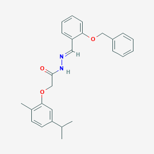 molecular formula C26H28N2O3 B11973995 N'-(2-(Benzyloxy)benzylidene)-2-(5-isopropyl-2-methylphenoxy)acetohydrazide CAS No. 302910-05-0