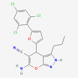 6-Amino-3-propyl-4-[5-(2,4,6-trichlorophenyl)furan-2-yl]-1,4-dihydropyrano[2,3-c]pyrazole-5-carbonitrile