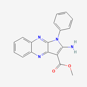 molecular formula C18H14N4O2 B11974011 Methyl 2-amino-1-phenyl-1H-pyrrolo(2,3-B)quinoxaline-3-carboxylate 