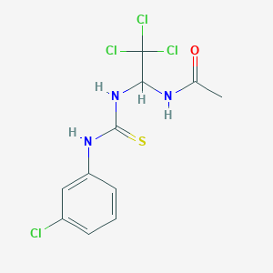 molecular formula C11H11Cl4N3OS B11974043 N-(2,2,2-trichloro-1-{[(3-chlorophenyl)carbamothioyl]amino}ethyl)acetamide 