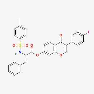 molecular formula C31H24FNO6S B11974098 3-(4-fluorophenyl)-4-oxo-4H-chromen-7-yl 2-{[(4-methylphenyl)sulfonyl]amino}-3-phenylpropanoate 