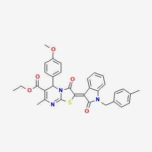 ethyl (2Z)-5-(4-methoxyphenyl)-7-methyl-2-[1-(4-methylbenzyl)-2-oxo-1,2-dihydro-3H-indol-3-ylidene]-3-oxo-2,3-dihydro-5H-[1,3]thiazolo[3,2-a]pyrimidine-6-carboxylate