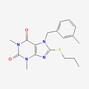 1,3-dimethyl-7-(3-methylbenzyl)-8-(propylsulfanyl)-3,7-dihydro-1H-purine-2,6-dione