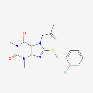 8-[(2-chlorobenzyl)thio]-1,3-dimethyl-7-(2-methyl-2-propenyl)-3,7-dihydro-1H-purine-2,6-dione