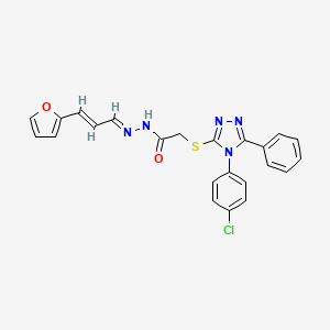 2-{[4-(4-Chlorophenyl)-5-phenyl-4H-1,2,4-triazol-3-YL]sulfanyl}-N'-[(E,2E)-3-(2-furyl)-2-propenylidene]acetohydrazide