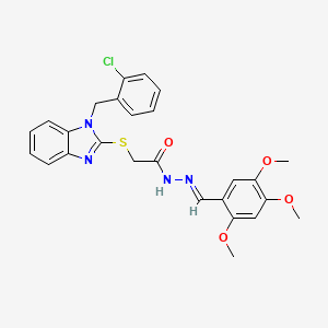 2-{[1-(2-chlorobenzyl)-1H-benzimidazol-2-yl]sulfanyl}-N'-[(E)-(2,4,5-trimethoxyphenyl)methylidene]acetohydrazide