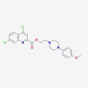 2-(4-(4-Methoxyphenyl)-1-piperazinyl)ethyl 4,7-dichloro-2-quinolinecarboxylate