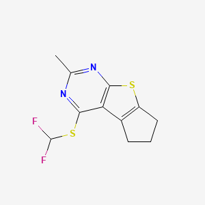 4-((DI-F-Methyl)thio)-2-ME-6,7-dihydro-5H-cyclopenta(4,5)thieno(2,3-D)pyrimidine