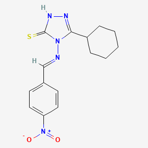 molecular formula C15H17N5O2S B11974280 5-cyclohexyl-4-[(4-nitrobenzylidene)amino]-4H-1,2,4-triazole-3-thiol 