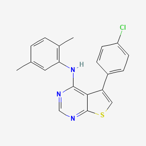 molecular formula C20H16ClN3S B11974289 5-(4-chlorophenyl)-N-(2,5-dimethylphenyl)thieno[2,3-d]pyrimidin-4-amine 