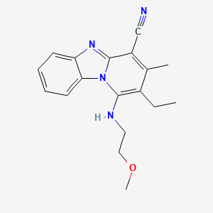 2-Ethyl-1-[(2-methoxyethyl)amino]-3-methylpyrido[1,2-a]benzimidazole-4-carbonitrile