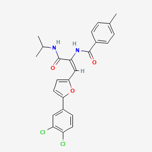 molecular formula C24H22Cl2N2O3 B11974313 N-(1-(5-(3,4-Dichlorophenyl)furan-2-yl)-3-(isopropylamino)-3-oxoprop-1-en-2-yl)-4-methylbenzamide CAS No. 307974-03-4