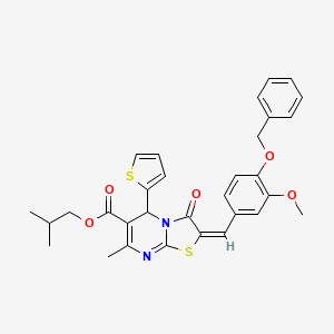 isobutyl (2E)-2-[4-(benzyloxy)-3-methoxybenzylidene]-7-methyl-3-oxo-5-(2-thienyl)-2,3-dihydro-5H-[1,3]thiazolo[3,2-a]pyrimidine-6-carboxylate