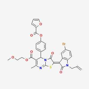 2-Methoxyethyl (2Z)-2-(1-allyl-5-bromo-2-oxo-1,2-dihydro-3H-indol-3-ylidene)-5-[4-(2-furoyloxy)phenyl]-7-methyl-3-oxo-2,3-dihydro-5H-[1,3]thiazolo[3,2-A]pyrimidine-6-carboxylate