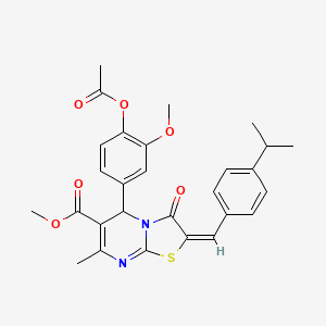 methyl (2E)-5-[4-(acetyloxy)-3-methoxyphenyl]-2-(4-isopropylbenzylidene)-7-methyl-3-oxo-2,3-dihydro-5H-[1,3]thiazolo[3,2-a]pyrimidine-6-carboxylate