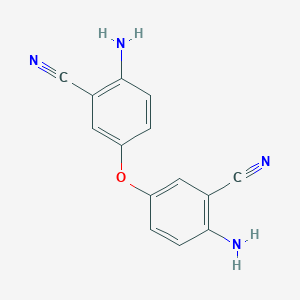 molecular formula C14H10N4O B11974554 Benzonitrile, 3,3'-oxybis[6-amino- CAS No. 56597-57-0